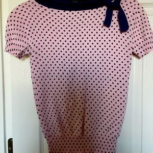 Marc Jacob pink polka dot cotton top XS